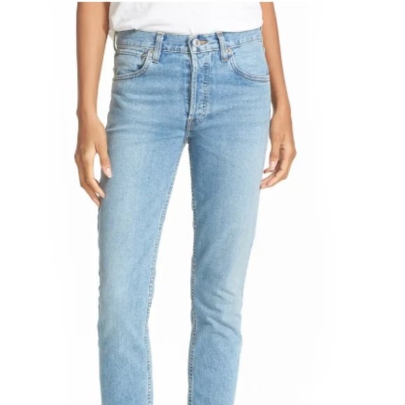 RE/DONE Denim - RE/DONE Originals High Waist Straight Skinny Stret